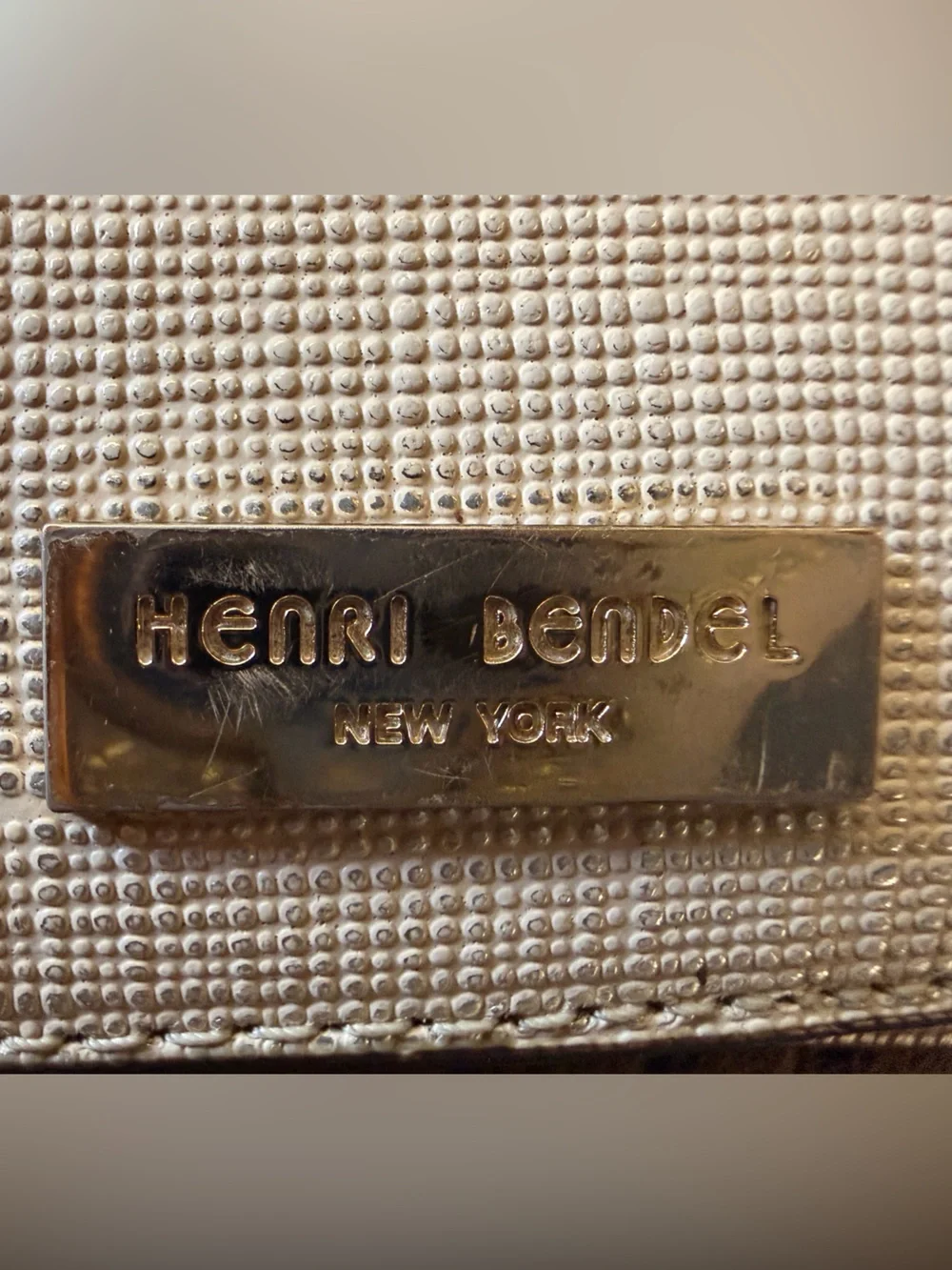 henri bendel structured clutch